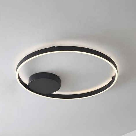 [NEUWERTIG] B-Ware Lucande Smart-LED-Deckenleuchte Moise schwarz 42W dimmbar WLAN Tuya 60cm (1/2)