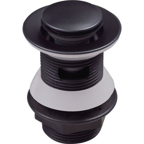 Eurosanit – Bonde de lavabo clic-clac métal Ø63mm – Clapet inox noir – Tube de vidange avec trop plein – Hauteur 78mm