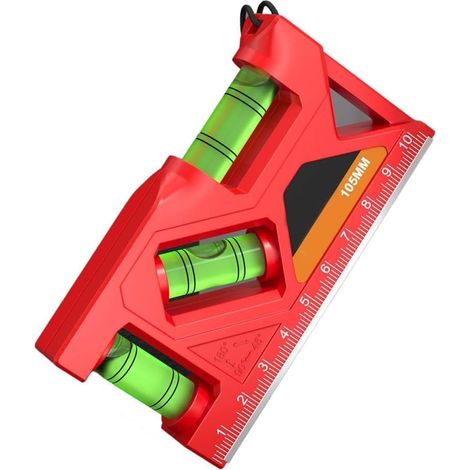 Niveleur à bulle magnétique 105/155/200 mm, en alliage d'aluminium portable pour niveau d'esprit avec rapporteur pour bricolage domestique et tâches d'ingénierie professionnelle (155 mm) (1/5)