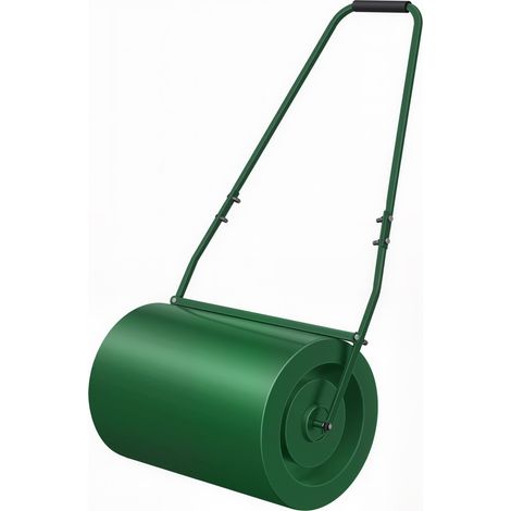 63 L Garden Lawn Roller with Water/SFilled Drum, Heavy Duty Steel Lawn Push Rolling Tool for Grass Seeding, Soil Levelling, Dark Green (1/5)