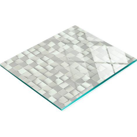 Tabla de cocina de vidrio templado con figuras geom茅tricas gr谩ficas 60x52 cm (1/5)