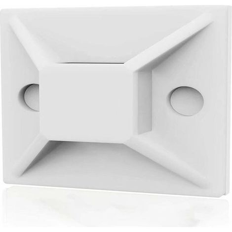 100 plaques de fixation adhésives pour colliers de serrage (25 mm x 25 mm) - Supports de colliers de serrage auto-adhésifs (1/4)