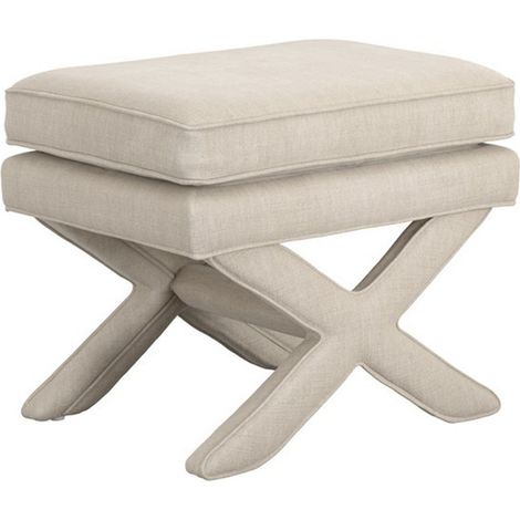 Rhode Stool - Linen Blend - L45 x W61 x H49.5 cm - Stone - Flat Pack