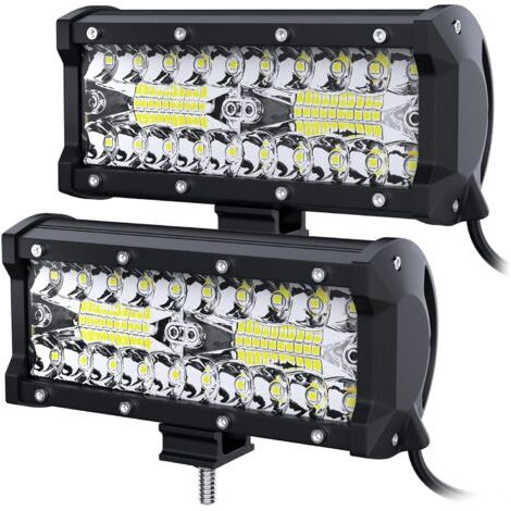 Phare de travail LED 120W 12V 2PCS – Aluminium moulé sous pression – Lentilles polycarbonate anti-choc – Étanchéité IP68 pour véhicules (1/5)