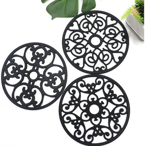 Dessous de Plat Silicone, 3PCS Anti-dérapant Anti-Chaleur 230 °C Multifonction Repose-cuillère Dessous de Verre de Cuisine Tapis de Table pour Cuisine et Salle à Manger (1/3)