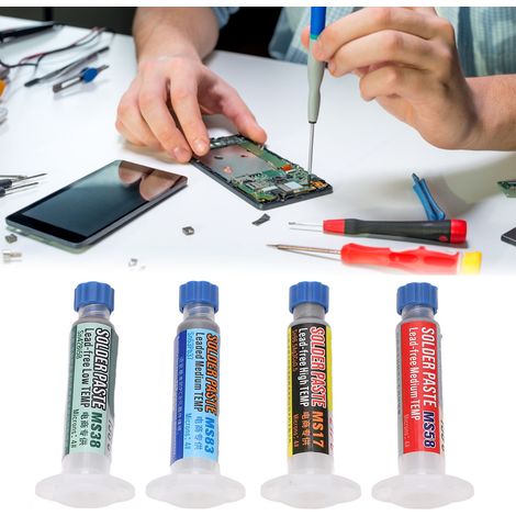 Pâte à souder, pâte à souder pour montage en surface, réparation de téléphones portables, kit de pâte à souder écologique sans plomb pour hautes, moyennes et basses températures (1/5)