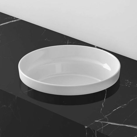 Lavabo semi-encastré CILIN SE céramique 36x12x36 cm blanc (1/5)