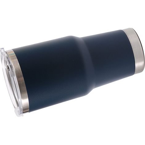 Mug isotherme 900 ml en acier inoxydable, grande capacité, large ouverture, bleu marine, idéal pour les voyages en voiture.