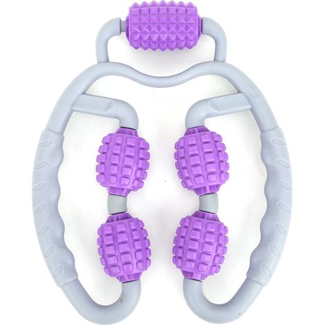 Massageur de mollet portable 360° avec pince, équipement fitness yoga pour relaxation musculaire violet (1/5)