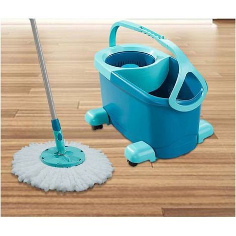 Lot de 2 ttes de rechange Clean Twist Disc Mop microfibre absorbante pour carrelages et sols en pierre franges faciles (1/4)