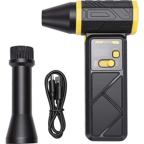 Ortviai Souffleur Électrique Portatif 130000 tr/min avec LED, Réglage Continu de la Vitesse, Jaune (1/5)