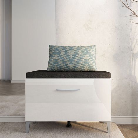 Mobile da Ingresso Ceranesi, un Ripiano, Un'anta, 2 Vani, 74.5x35x53h cm Bianco (1/5)