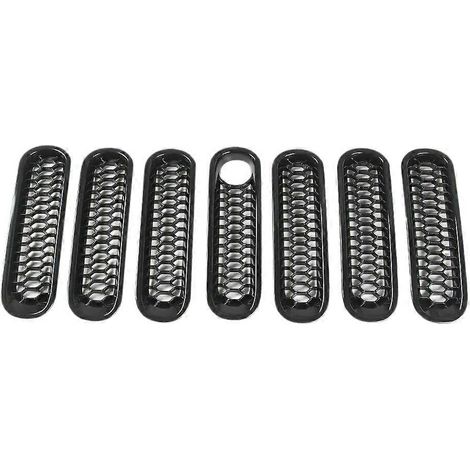 Kit de grilles de protection avant en nid d'abeille à clipser avec trou de verrouillage pour Jeep Wrangler JK 2007-2017 (1/5)