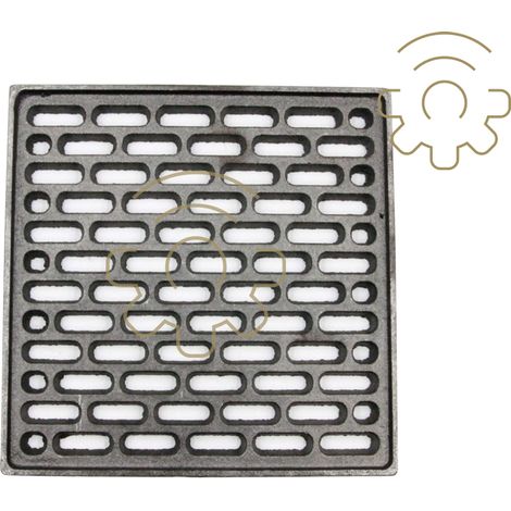 Griglia in ghisa 20x20 cm per areazione per stufe camini barbecue base di appoggio legna (1/5)