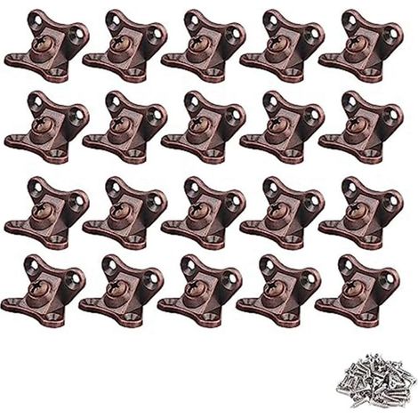 20PCS Supports D'Angle D'Angle Supports D'Étagère Robustes, Support en L, (Bronze Rouge) (1/5)