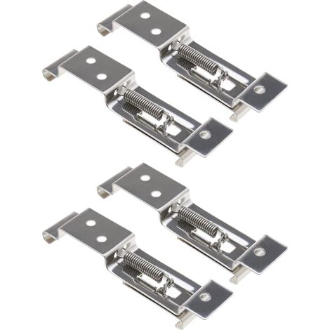 4pcs Supports de Plaque d'immatriculation Cadre Clips de Plaque d'immatriculation Support de Ressort Camion Remorque de Voiture Support Chargé Installation Facile en Acier Inoxydable (1/5)