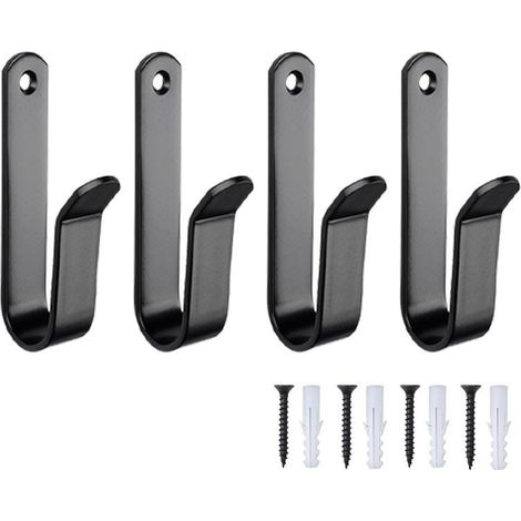 Lot de 4 crochets muraux pour skis, supports de rangement robustes en forme de U fixés par vis, adaptés aux skis, skateboards et outils, pour organiser garages, maisons, chalets de ski, etc. (1/5)