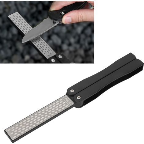 Aiguisoir de poche pliant double face en forme d'éventail pour outils de jardin extérieur (1/5)