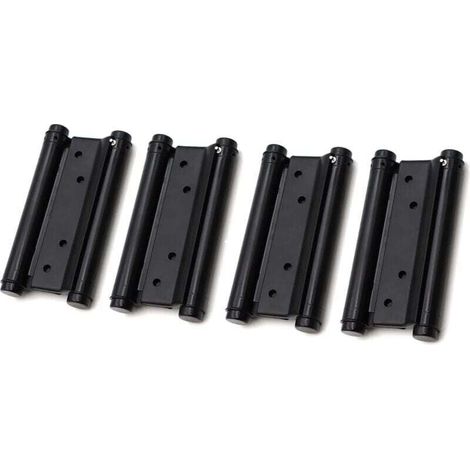 Lot de 2 paires de charnières de porte à double action en acier inoxydable Noir 76 mm (1/4)
