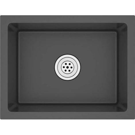 Maison Exclusive - Lavello da Cucina Lavorato a Mano Nero Acciaio Inox (1/5)
