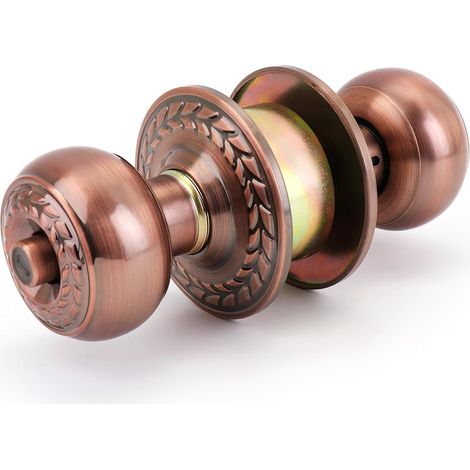 A keyed rotary lock, round, with interior and exterior handles, in classic bronze (latch: 60 mm).