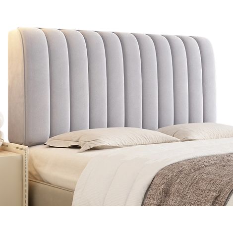 Housse De Tête De Lit Universelle - En Polaire élastique Extensible - Protection Anti-Poussière Pour Chambre à Coucher - Gris Clair (1/5)