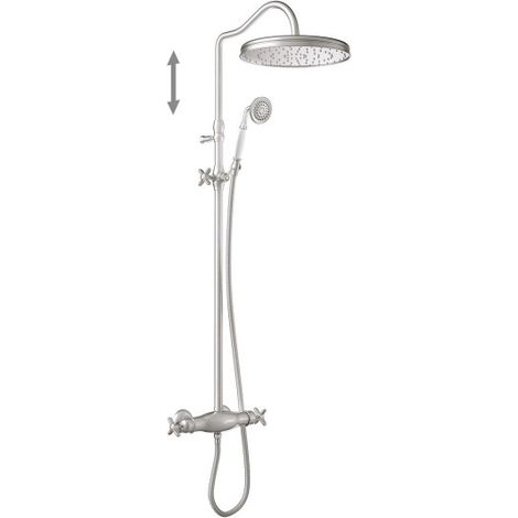Ensemble de robinet thermostatique mural à 2 voies pour douche Tres Clasic Acier - TRES 24219503AC