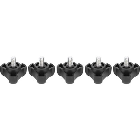 Lot de 5 écrous de serrage manuels à tête triangulaire M6-10 mm avec bouton et vis moletée (1/5)