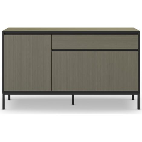 VANA - Buffet 3 portes 140cm en mélamine - Vert (1/5)