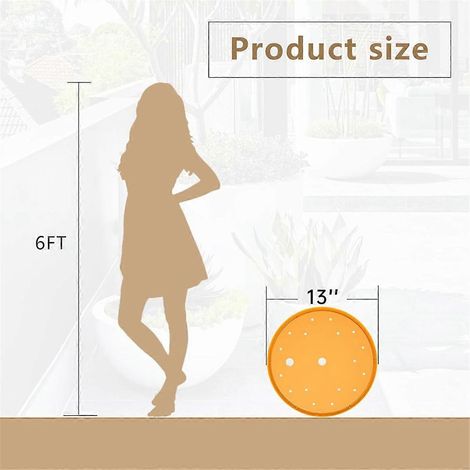 Lot de 2 inserts ronds pour jardinière, insert pour jardinière orange de 13 pouces, disque en plastique. (1/5)