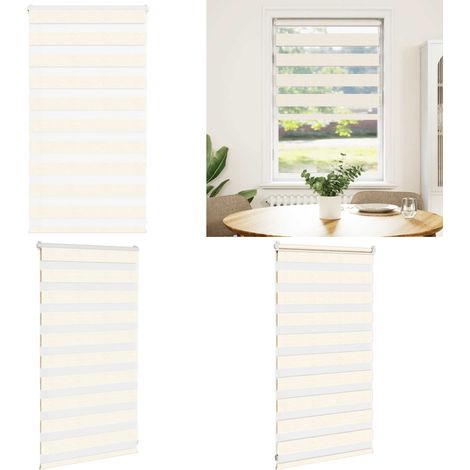 vidaXL Zebrarollo Marmorbeige 85x100 cm Stoffbreite 80,9 cm Polyester (1/5)
