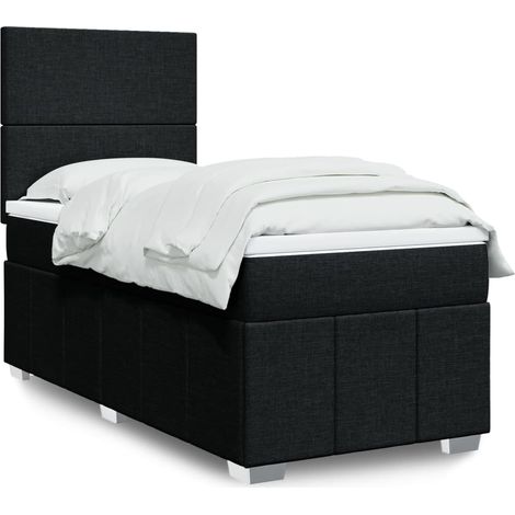 Boxspringbett mit Matratze Schwarz 90x200 cm Stoff vidaXL (1/5)