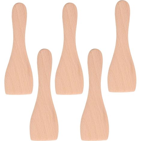 Ersatzteil - Lot de 5 pelles en bois pour Poêlon, spatules raclette - - TEFAL, MOULINEX (1/2)