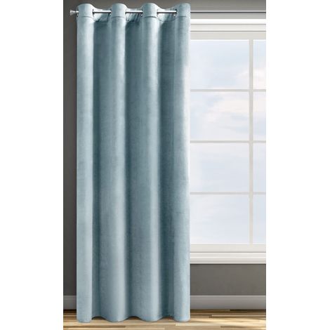 Eurofirany ROSA Tenda in Velluto con Occhielli - 1 Unità, Soffice, Pannello, Drappo Classico, Glamour, Elegante, Soggiorno, Camera da Letto, 290 g/m2, 140x250 cm, Verde Acqua (1/5)