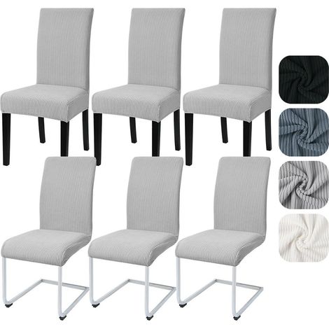 Lot de 6 housses de chaise extensibles pour cuisine et salle à manger (1/5)