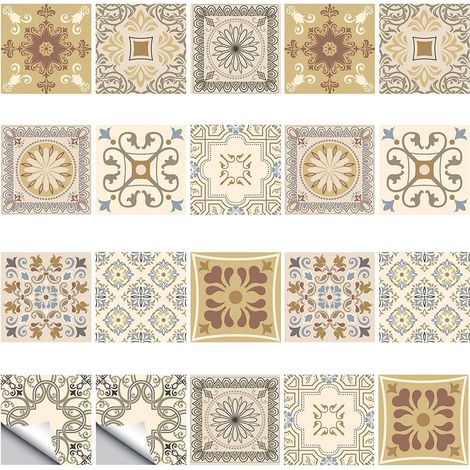20 stickers carrelage mosaïque marocain étanche - 15x15 cm - Déco cuisine salle de bain escalier (1/5)
