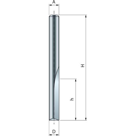 Zweischneidiger gerader Bohrer FREUD - Ø4 H15,8/44,5 Q8 Z2 - F03FR01421 -04-10108P