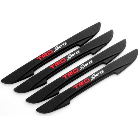 (Pour TRD SPORTS) 4 pièces compatibles avec Toyota Rav4, Corolla, Chr, Yaris, Camry, Cross, Auris TRD : bandes anti-collision pour bords de portières et pare-chocs. Accessoires inclus.