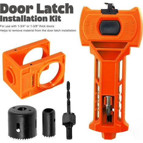 Nouveau Kit 2-en-1 : Perçage Serrures à Bouton + Mortaisage Loquets – Plusieurs Couleurs au Choix (Orange) (1/5)