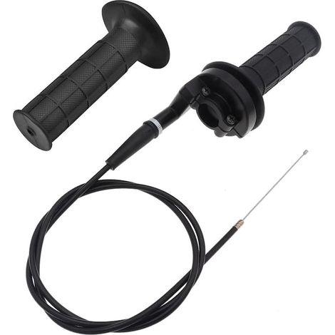 Poignée d'accélérateur de 22 mm avec câble pour motos et quads, compatible avec les moteurs de 50 à 250 cm³, longueur du câble : 1,2 m (1/5)