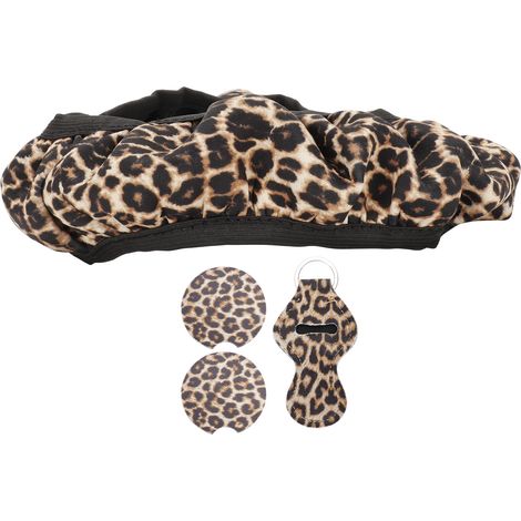 4 pièces Housse de volant universelle + Dessous de verre pour porte-gobelet + Porte-clés - Accessoires auto complets (1/5)