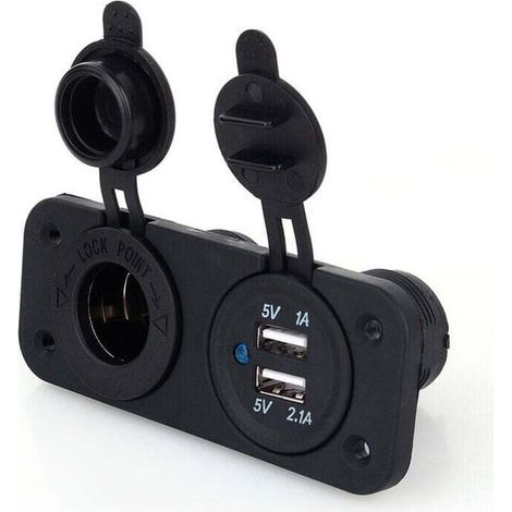 Adattatore di alimentazione con doppia porta USB per presa accendisigari auto, 12V. (1/5)