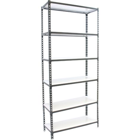 SimonRack Scaffale Portaoggetti, 2500x1100x500 mm, 6 Ripiani, Portata 200 kg per Ripiano, Metallo, Scaffale da Garage, Antracite/Bianco – Simonclick (1/4)