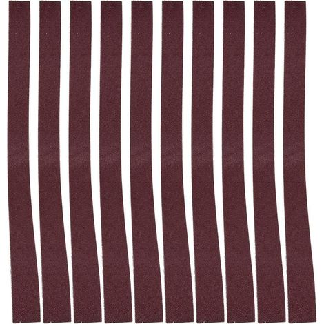 Lotto di 10 nastri abrasivi – 760x25mm – 100 – ossido di alluminio – per levigatrice a nastro – ferramenta