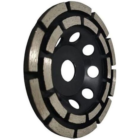 Disque Diamant à Meuler et Poncer, Meule Abrasive Diamantée 125mm x 22,23mm à Double Rangée, pour Poncer Chape, Dalle Béton, Carrelage et Colle Carrelage.