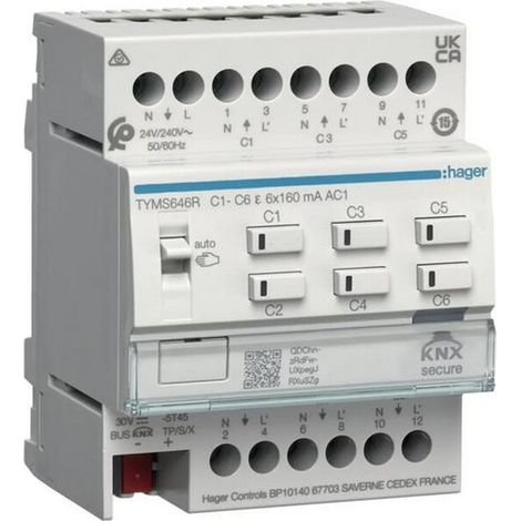 Hager KNX HEIZUNGSAKTOR 6F.M. REGLER (TYMS646R)