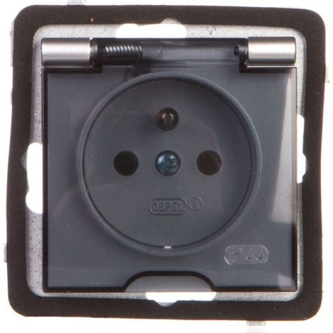 AS Spritzwassergeschützte Steckdose mit/mit IP44 transparenter Abdeckung silber GPH-1GZ/m/18/d
