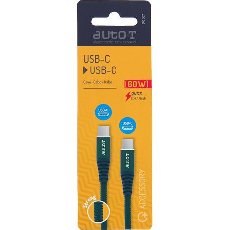 Cable gaine USB-C - USB-C 60W - Auto-t