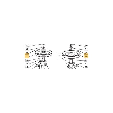 Puleggia albero lame trattorino tagliaerba 125601573/0 STIGA
