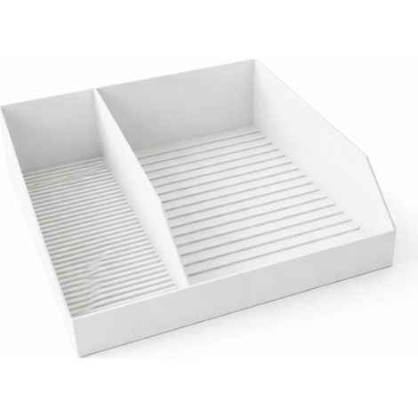 Un pratico organizer per spezie di colore bianco.